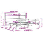 vidaXL Lit bibliothèque sans matelas 180x200 cm bois massif de pin