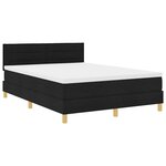 vidaXL Lit à ressort LED avec bandes LED Noir 140 x 190 cm tissu