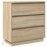 vidaXL Cabinet de chevet avec tiroir Chêne sonoma 71 x 34.5 x 75 cm
