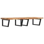 vidaXL Étagère de vasque murale acier et bois massif d'acacia