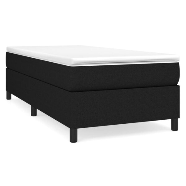 vidaXL Sommier à lattes de lit avec matelas Noir 90x190 cm Tissu