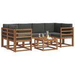 vidaXL Ensemble de canapés d'extérieur 7 Pièces Naturel et Anthracite