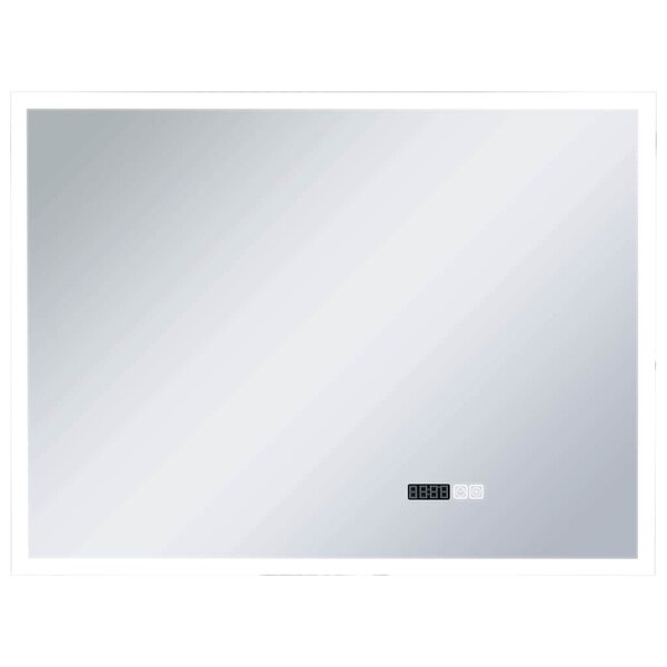 vidaXL Miroir à LED et capteur tactile et affichage d'heure 80x60 cm
