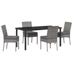 vidaXL Ensemble de Jardin 5 Pièces Gris Poly Rattan