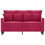vidaXL Canapé à 2 places Rouge bordeaux 120 cm Velours