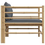 vidaXL Canapé de jardin avec coussins gris foncé Bambou
