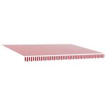 vidaXL Auvent Rétractable with Rouge et blanc 450 × 350 cm tissu