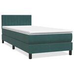 vidaXL Sommier à lattes de lit et matelas et LED vert foncé 80x220 cm velours