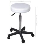 vidaXL Tabourets de bureau lot de 2 Blanc 35 5x84 cm Similicuir