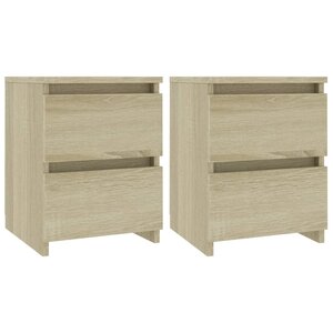 vidaXL Tables de chevet 2 Pièces Chêne sonoma 30x30x40 cm Bois ingénierie