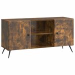 vidaXL Meuble TV Chêne fumé 102 x 34 5 x 50 cm Bois d'ingénierie