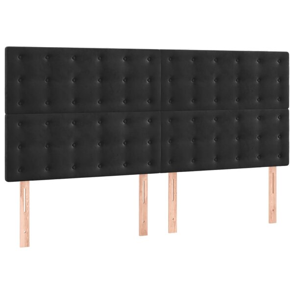 vidaXL Têtes de lit 4 Pièces Noir 90x5x78/88 cm Velours