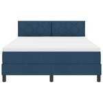 vidaXL Lit à ressorts avec matelas Bleu 160 x 200 cm tissu