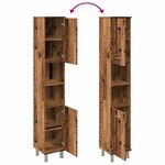vidaXL Armoire de salle de bain vieux bois 30x30x179cm bois ingénierie