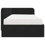 vidaXL Cadre de lit d'angle avec matelas Noir 100 x 200 cm Velours