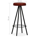 vidaXL Ensemble de bar 9 Pièces Bois de récupération et cuir véritable