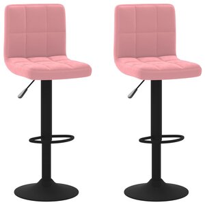 vidaXL Tabourets de bar lot de 2 rose velours
