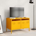 vidaXL Meuble TV jaune moutarde 68x39x43 5 cm acier laminé à froid