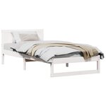 vidaXL Cadre de lit avec tête de lit Blanc 100 x 200 cm Pin massif