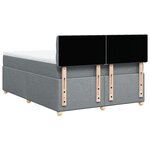 vidaXL Sommier à lattes de lit avec matelas Gris clair 140x190cm Tissu