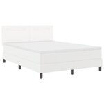 vidaXL Lit box spring avec matelas blanc 160 x 200 cm  simili cuir