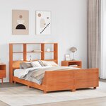 vidaXL Cadre de lit sans matelas cire marron 120x190cm bois pin massif