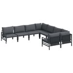 vidaXL Ensemble de canapé de jardin 8 Pièces Anthracite Acier