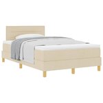 vidaXL Lit à ressorts avec coussin Crème 120 x 190 cm tissu