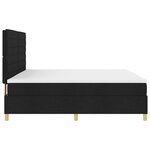 vidaXL Lit à ressorts avec tête de lit Noir 200 x 200 cm tissu