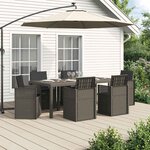 vidaXL Ensemble de salle à manger pour jardin avec coussin 7 Pièces PP