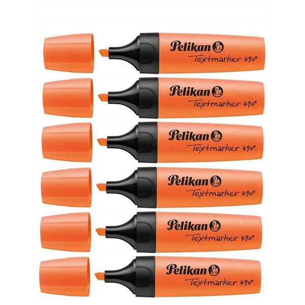 Surligneur Textmarker 490 Pte biseautée 1 - 5 mm Orange fluo x 2 PELIKAN