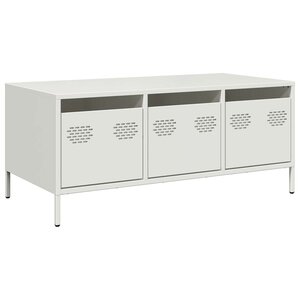 vidaXL Table basse blanc 101 5x50x43 5 cm acier laminé à froid