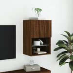 vidaXL Meuble TV avec lumières LED chêne marron 40 5x30x60 cm