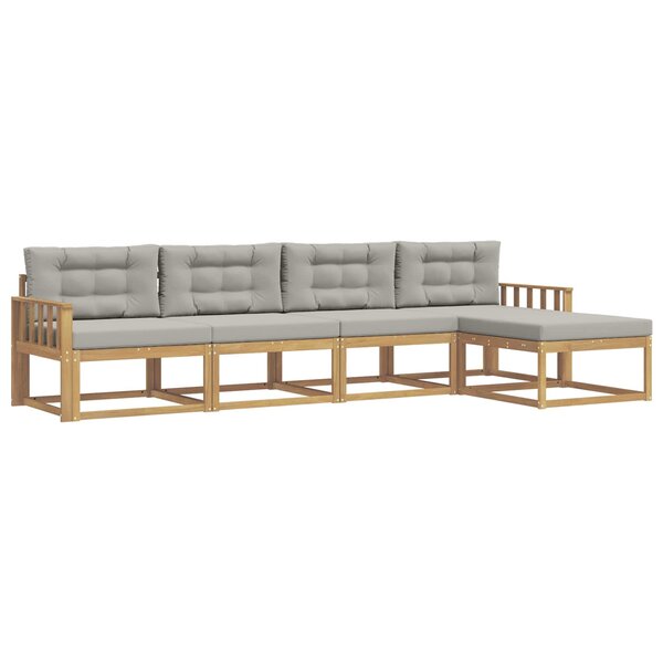vidaXL Ensemble de canapés d'extérieur 4 pc Blanc et gris clair