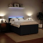 vidaXL Sommier à lattes de lit avec matelas Noir 140x200 cm Velours