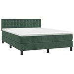 vidaXL Sommier à lattes de lit matelas et LED Vert foncé 140x200 cm