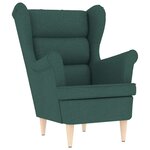 vidaXL Fauteuil avec repose-pied Vert foncé Tissu