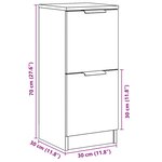 vidaXL Buffet vieux bois 30x30x70 cm bois d'ingénierie