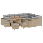 vidaXL Ensemble de canapé de jardin 13 Pièces Beige et Gris clair