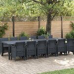 Ensemble de salle à manger de jardin de 13 pièces avec coussins Anthracite Poly Rattan
