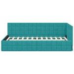 vidaXL Cadre de lit d'angle Turquoise 90 x 200 cm Velours