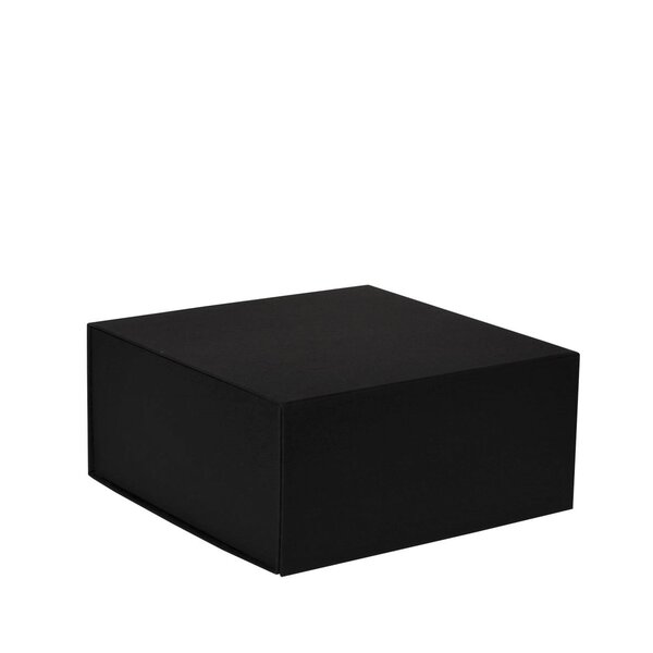 Boîte carrée luxe noir mat à fermeture aimantée 22 x 22 x 10 cm