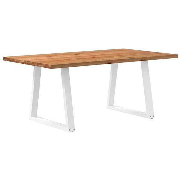 vidaXL Table à manger marron clair bois de chêne massif rectangulaire