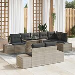 vidaXL Ensemble de canapé de jardin 9 Pièces Gris clair 100 x 55 x 73 cm