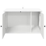 vidaXL Maison pour chat Blanc 85 x 55 x 50 5 cm Bois d'ingénierie