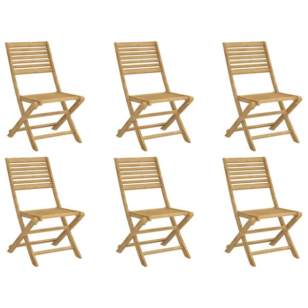 vidaXL Chaises pliables de jardin lot de 6 bois massif d'acacia