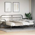 vidaXL Cadre de lit de jour avec tête de lit Noir 107 x 203 cm Acier
