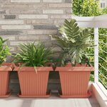 vidaXL Pot de Fleurs Carré 6 pc Rouge brique 43 x 43 x 33 5 cm