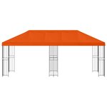 vidaXL Abri de jardin 6 x 3 m Orange Polyester et Acier 190 gsm