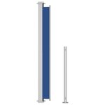 Vidaxl auvent latéral rétractable de patio 220x300 cm bleu